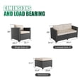 thumbnail image 2 of ClouddWell 4 Seat Outdoor Patio Furniture Set, Patio Conversation Sets with Thick Waterproof Cushions & 2 Ottoman (Beige), 2 of 6