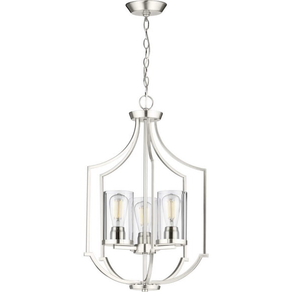 Progress Canada Lassiter 3-Light Foyer Pendant in Brushed Nickel