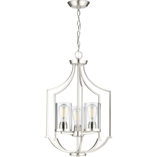 Progress Canada Lassiter 3-Light Foyer Pendant in Brushed Nickel