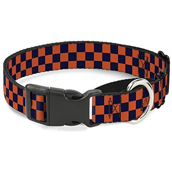 Buckle-Down Checker Orange Blue Martingale Dog Collar