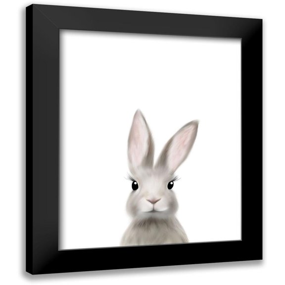 Straatsma, Leah 12x14 Black Modern Framed Museum Art Print Titled - Woodland Bunny