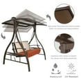 thumbnail image 4 of Ulax Furniture 2-Person Outdoor Hardtop Canopy Porch Swing with Stand, Solar LED Light and Sunbrella Back Cushions, 4 of 11