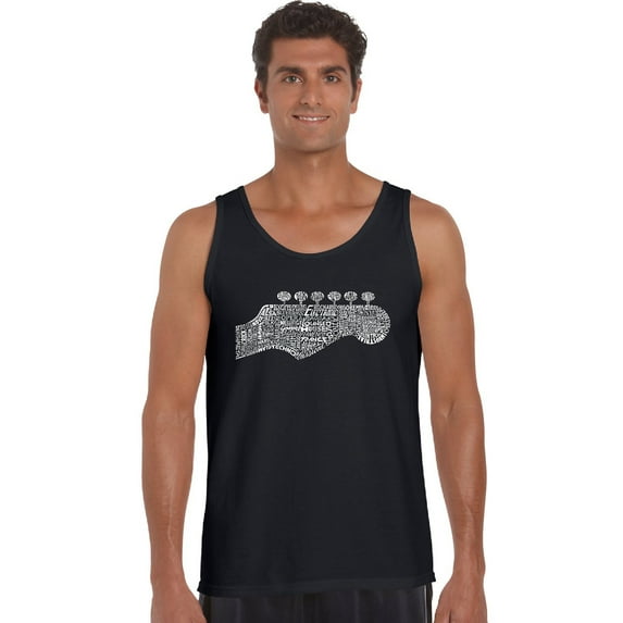 LA Pop Art Men's Word Art Tank Top - Guitar Head