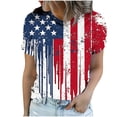 thumbnail image 6 of 4th of July Shirts for Women: American Flag Tee USA Red White Blue Top Patriotic Crew Neck T Shirt, 6 of 6