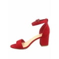 thumbnail image 2 of Cake-S Women's Fashion Open Toe Ankle Strap Buckle Low Chunky Heels Dress Sandals Shoes ( Red, 8.5 ), 2 of 2