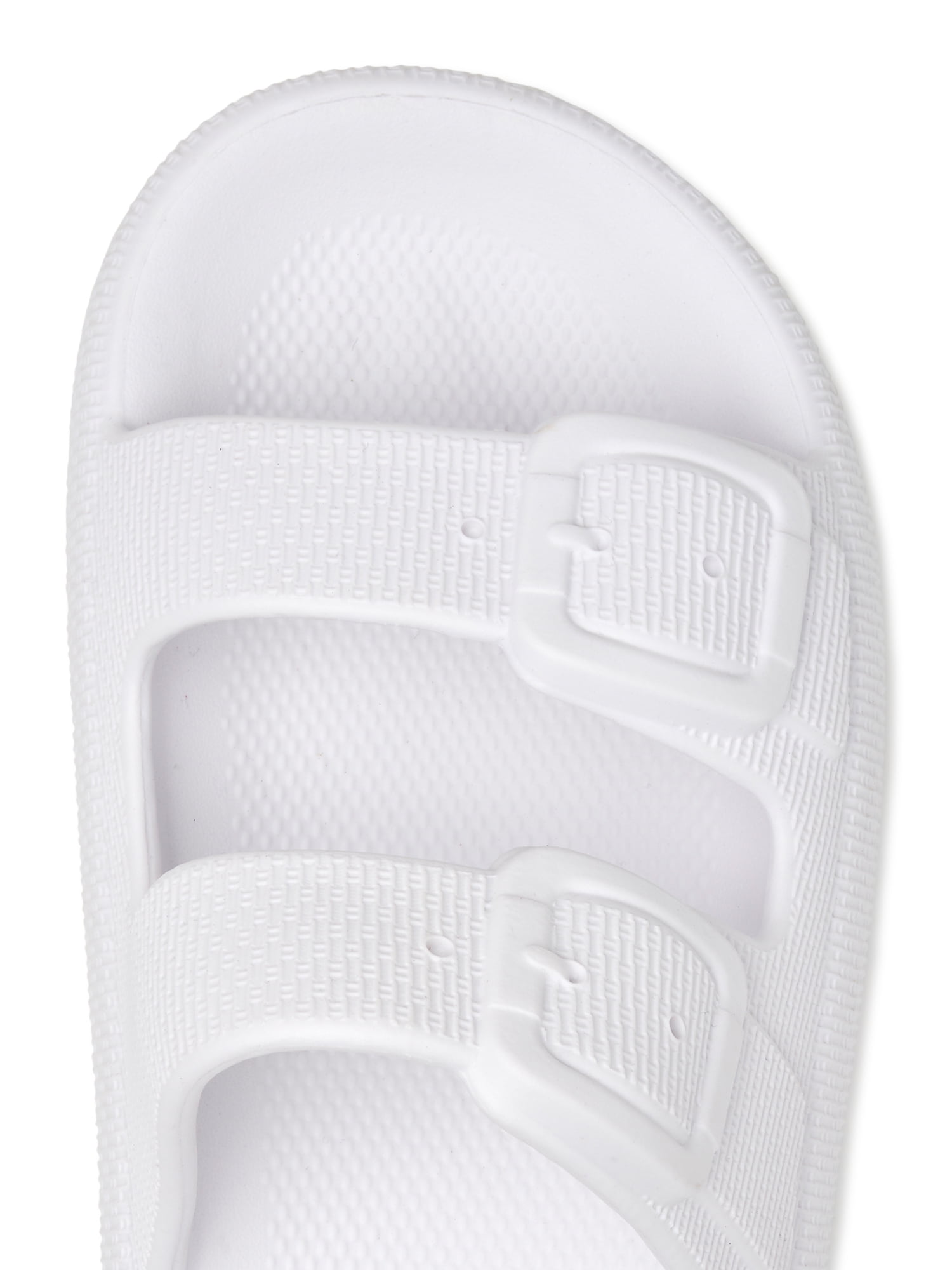No Boundaries Women's Flat Double Buckle Comfort Slide Sandals