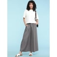 thumbnail image 4 of Made by Johnny Women's Casual Loose Washed Linen Wide Leg Pants with Pockets and Drawstring L GREY, 4 of 6