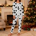 thumbnail image 3 of STETMN Matching Couple Outfit Women's Pajama Set Long Sleeve Graphic Print Top Baggy Pant Sleepwear Sets, 3 of 8