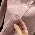 thumbnail image 5 of Women's Thin Fleece Long Sleeve Button Up Jacket Shacket Coat, Loose Fit Casual Warm Outerwear for Fall Winter | CSEONE,Pink XL, 5 of 9
