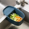 thumbnail image 4 of Fregaderos de cocina Drenaje Colgante de residuos Cesta de basura Rack de almacenamiento Rack Antideslizante Gadget Hogar para herramientas de limpieza Artículos de tocador Azul Guardurnaity HA011870-04, 4 of 7