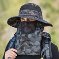 thumbnail image 4 of Polyester Men Bucket Hat Portable Breathable Foldable Colorful Stylish Breathable Men Man Bucket Adjustable Windproof Sunproof Hiking Fishing Cap Khaki, 4 of 9