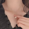 thumbnail image 2 of Pendentif Collier Perle Blanche Plaqué Or 18K pour Femmes, Collier Perle Élégant, 2 of 5