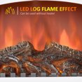 thumbnail image 4 of HOMCOM Electric Fireplace Heater Freestanding Fireplace Stove with LED Fire Flame Effect, Double Door with Overheat Protection, 750W/1500W, White, 4 of 10