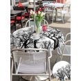 thumbnail image 6 of Outdoor Tablecloth with Umbrella Hole Zipper Modern Tree Branches Round Tablecloth 60" Waterproof Outside Table Cloth Contemporary Gray Botanical Patio Table Cover Tablecloths for Picnic Party, 6 of 8
