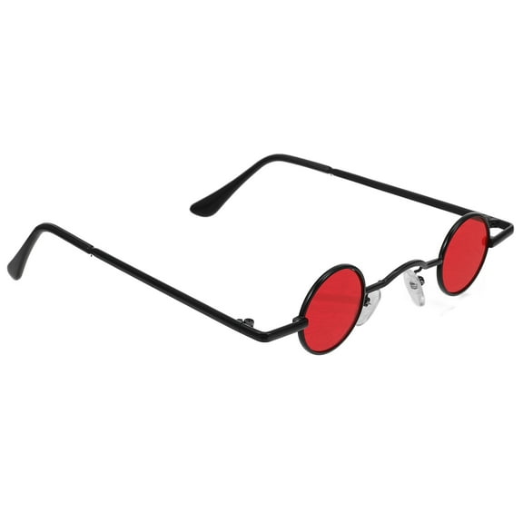 KALLORY Decorative Party Glasses Red Small Round Frame Sunglasses with