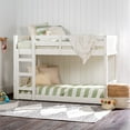 thumbnail image 2 of Traditional Twin over Twin Solid Wood Stackable Slat Bunk Bed in White, 2 of 9