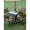 thumbnail image 4 of Outdoor Tablecloths with Umbrella Hole & Zipper, Coastal Beach 54x54 Inch Square Tablecloths, Summer Ocean Sea Modern Palm Coconut Tree Waterproof Table Cloth, Patio/Pool/Picnic Table Covers, 4 of 8