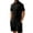 Black, variant on Uwinwear Men's Summer Outfits Sets Big And Tall Waffle Knit Mock Neck Short Sleeve Shirt and Drawstring Shorts Set Casual 2 Piece Outfit,Beige,XXL