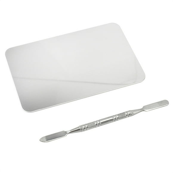 Soidarity Paleta de mezcla de maquillaje de acero inoxidable, mano de obra fina, reutilizable, sólida, conveniente, paletas cosméticas para salón de Maquillaje Facial tipo 3 Soidarity CE011544-03B