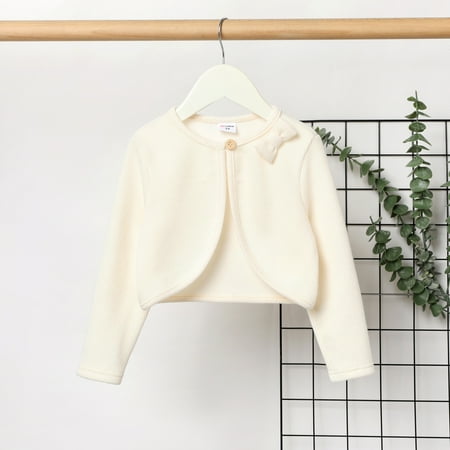 

PatPat Toddler Girl Solid Color Bowknot Design Ribbed Cardigan Jacket