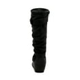 thumbnail image 5 of Dream Pairs Womens Wide-Calf Knee High Low Hidden Wedge Slouch Buckle Boots Ura Black/Suede Size 11, 5 of 8