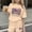 Beige, variant on ITSAME 4th of July Girls Outfit Sets, Crewneck T-Shirts and Shorts American Flag Print Casual Clothes Set Sky Blue Size 10