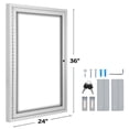 thumbnail image 2 of INNOVART Enclosed Bulletin Board 36”x24”, Lockable Dry Erase Noticeboard with Aluminum Frame, Outdoor Enclosed Whiteboard Weatherproof, Wall Display Case with Swing-Open Door Information Cabinet, 2 of 7