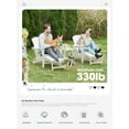 thumbnail image 3 of KINGYES Folding Adjustable Adirondack Chairs with Ottoman & 2 Cup Holders Set of 2, HDEP Multifunctional Adirondack Chair with Footrest, White, 3 of 4