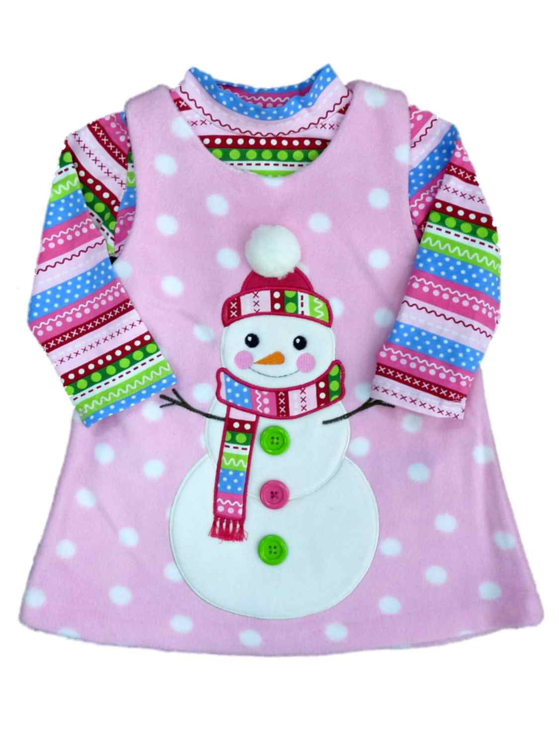 Pink Snowman Carters Infant Girls Micro Fleece Snap
