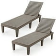 thumbnail image 1 of Topbuy 2 Pcs Chaise Longue de Patio Chaise Inclinable Dossier Réglable Extérieur&Intérieur Brun, 1 of 10
