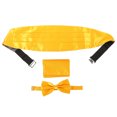 thumbnail image 4 of Cummerbund Ensemble de Nœud Papillon 1Ensemble Jaune Polyester Réglable pour Mariage et Réunions d'Église, 4 of 8