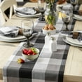 thumbnail image 4 of Design Imports Chemin de Table à Carreaux Tricolore Noir, 4 of 4
