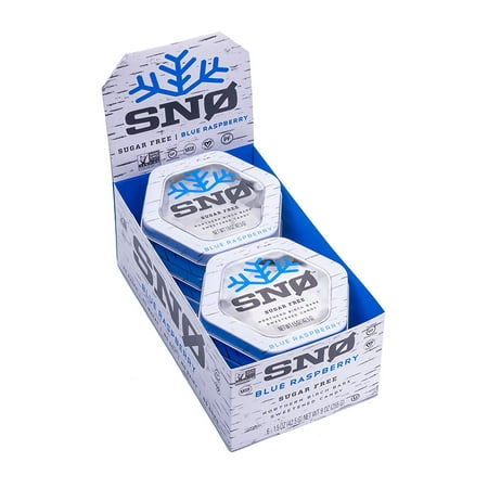 Blue Raspberry Caddy (6 pack) - SNØ 1.5oz Tins - Handcrafted w/ ONLY 2 Ingredients | Diabetic-friendly, Non-GMO, Vegan, Keto, Paleo, GF & Kosher | Purest sugar-free candy in the world!