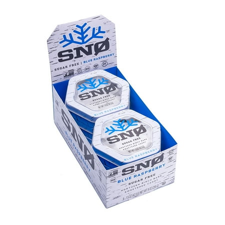 Blue Raspberry Caddy (6 pack) - SNØ 1.5oz Tins - Handcrafted w/ ONLY 2 Ingredients | Diabetic-friendly, Non-GMO, Vegan, Keto, Paleo, GF & Kosher | Purest sugar-free candy in the world!