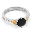 thumbnail image 3 of 2.15 Ct Round Cut Black Onyx & Citrine Gemstone Wonderful Engagement Ring for Women 14K White Gold Size 3 by Diamond-Capitals, 3 of 7