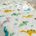 thumbnail image 3 of Toddler Bedding Sets for Boys Dinosaur Children's Bed Set 4-Piece Cotton Comforter, Mattress Sheet, Top Sheet and Envelope Pillowcase, 3 of 7