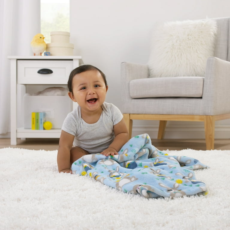 Parent s Choice Blue Bunny Plush Blanket 30 x 36 Walmart