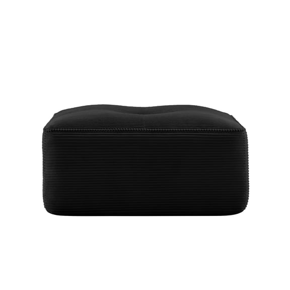 ECOBUY Black Corduroy Ottoman 36.22 in L x 28.74 in W x 17.72 in H No Assembly Needed