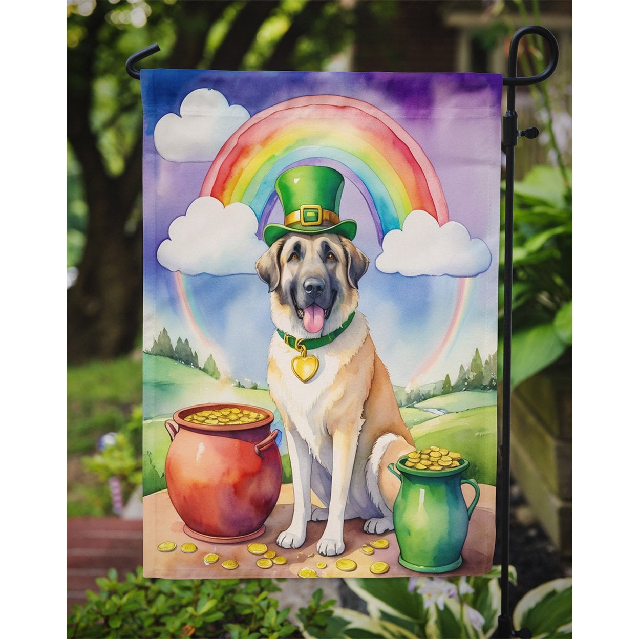 Anatolian Shepherd St Patrick's Day Garden Flag 11.25 in x 15.5 in