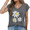 Dark Gray, variant on Women Sleeveless V-Neck Top Abstract Yellow Triangle Graphic Modern Summer Tee