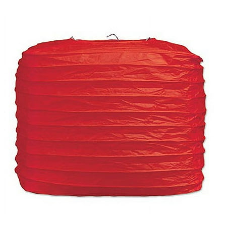 Beistle Club Pack of 24 Red Square Paper Lantern Hanging Party Decorations 8"