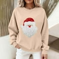 thumbnail image 4 of Women’s Christmas Crewneck Sweatshirt Loose Fit Long Sleeve Holiday Pullover Cute Santa Graphic Top Festive Fall Winter Graphic Tee for Seasonal Celebrations, 4 of 8