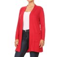 thumbnail image 3 of Women's Plus Size Casual Long Sleeves Loose Fit Side Pockets Solid Cardigan, 3 of 5