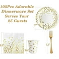 thumbnail image 2 of 105PCS Party Plates and Napkinss Set - White and Gold Dot Disposable Paper Party Dinnerware for Birthdays, Graduations, Weddings and Holidays, 2 of 6