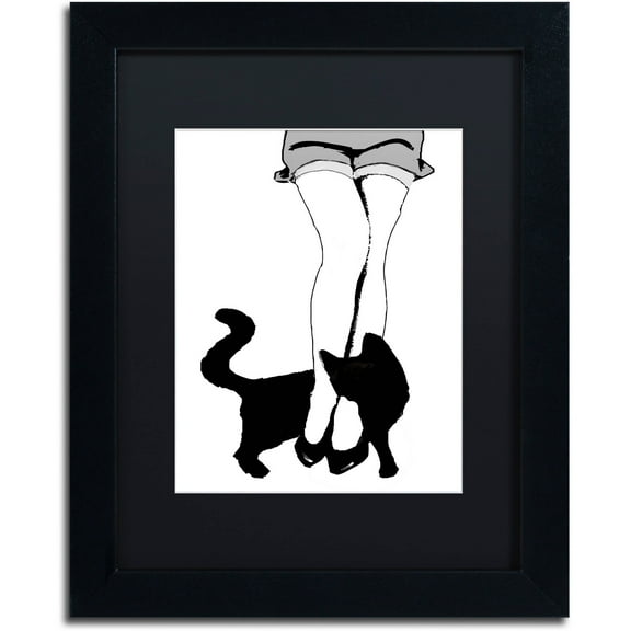 Trademark Fine Art "Black Cat" Canvas Art by Color Bakery Black Matte, Black Frame
