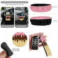 thumbnail image 6 of Yuyamidu Ice Cream Car Seat Cover Set for Women Car Steering Wheel Cover Seat Belt Pads Trash Bin Mount Phone Holder Rearview Mirror Cover Cup Holder Wrist Key Chain 15 PCS, 6 of 7