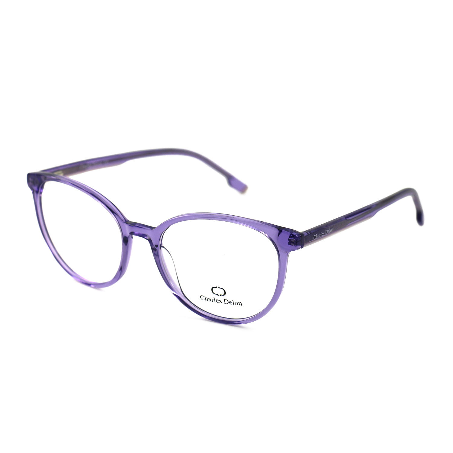 Eyeglasses Womens Clear Purple Frames Oval 52 18 140 By Charles Delon