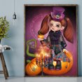 thumbnail image 3 of Cuadros Decorativos Diamante pintura Halloween dibujos animados chica completo redondo taladro imagen (A3794) Tmvgtek embutido en tela, 3 of 7
