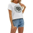 thumbnail image 4 of NAMTYQX Shirts for Women Trendy Summer Oversized Loose Fitting Cool Stretch Graphic Scoop Neck Muster Short Sleeve Lounge Shirts for Women White Size 3XL, 4 of 5