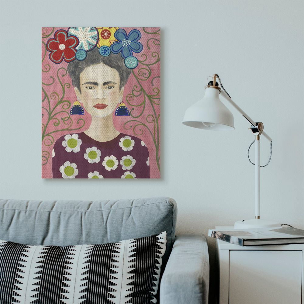 Stupell Industries Frida Fashion Designer Pattern Painting Pink Canvas Wall Art by Regina Moore